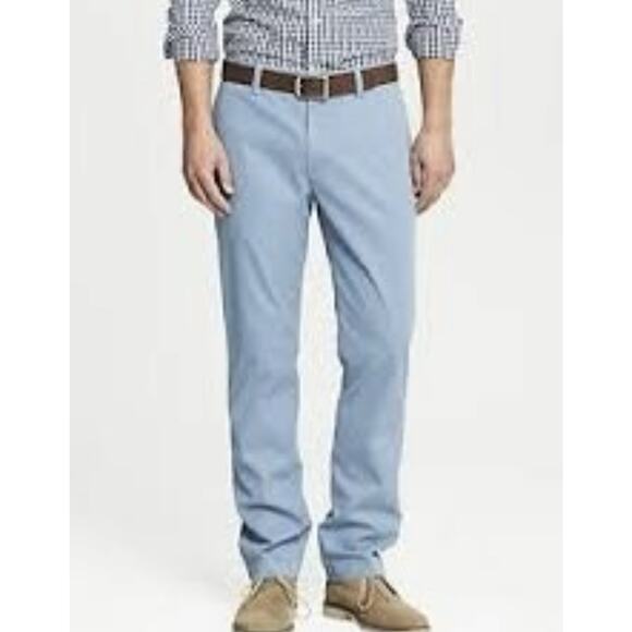 Banana Republic Pants Men's 32 x32 Emerson Chino 100% Cotton Blue Straight Leg - Picture 1 of 6